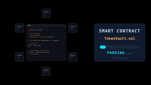 Digital code tokenvaultsol interface for automated system development, suitable for software engineers in need of technical display modules.