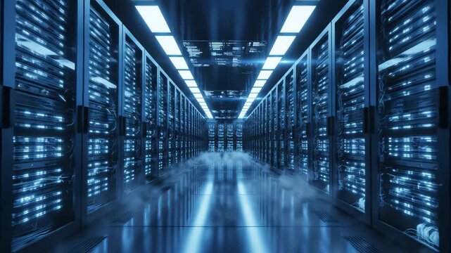 server room with rows of data servers