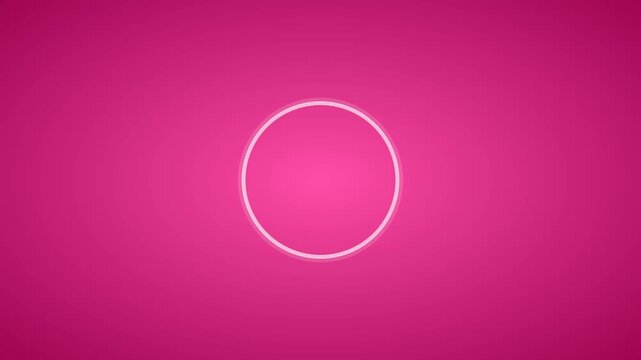Vibrant pink radial background five second countdown animation with white numbers progress dial and go text intro design