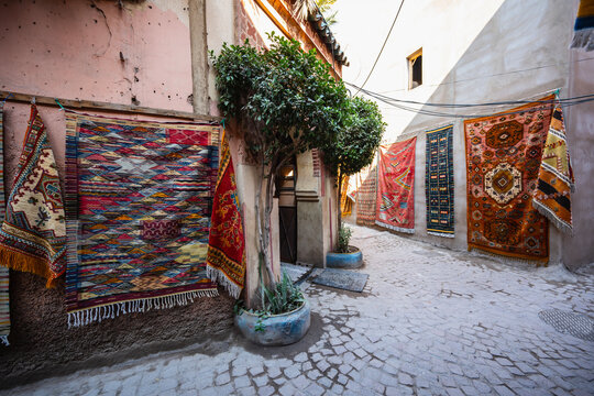 street corner at the souk in Marrakesh