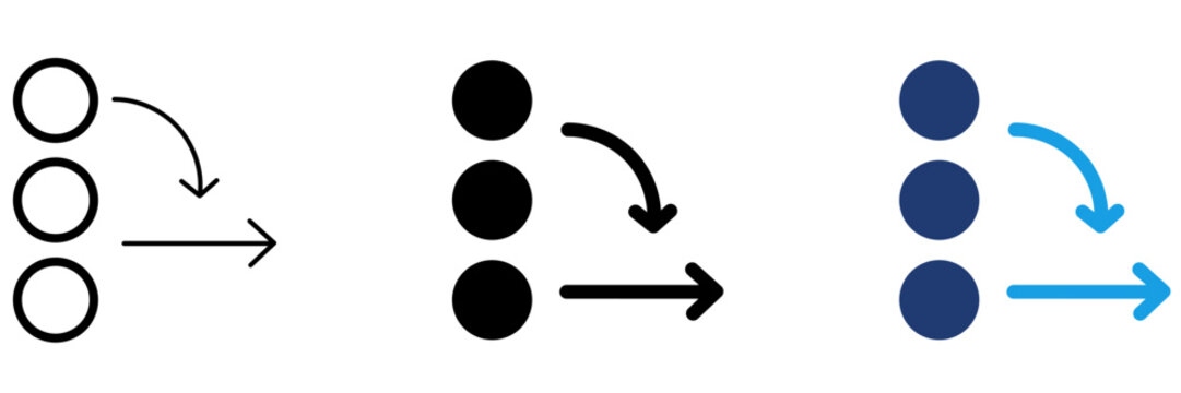 Business Workflow Sorting and Priority List Sequence Icon Collection.