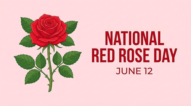 National red rose day june 12th celebration