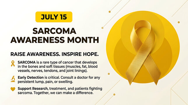 Sarcoma awareness month infographic promoting hope and research