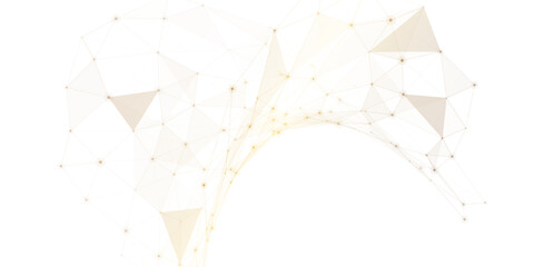 Abstract geometric background with connecting dots and lines with low poly triangle shapes. Polygonal Mesh Background Vector design digital technology concept Global network connection data structure © Kainat 