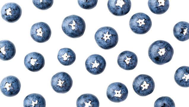 Fresh blueberries scattered pattern