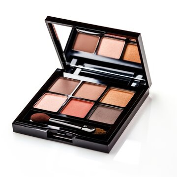 Eye shadow palates box set cosmetics palette white background.