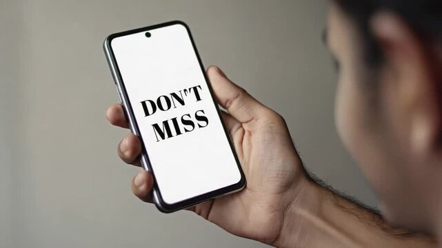 Don't miss reminder on a mobile phone.