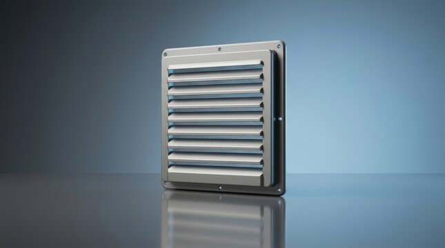 Industrial Vent Cover 3D Render, Precision Airflow Grille System, HVAC Exhaust Guard Panel, Dustproof Ventilation Cap, Enclosure Cooling Cover