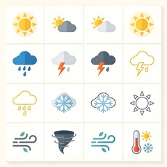 Obraz premium weather forecast icons