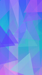 Obraz premium Abstract geometric triangle design blends blue, violet, and turquoise tones with an energetic modern feel for digital campaigns, covers, and headers.