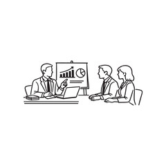 Fototapeta premium Business Meeting Presentation and Strategy Silhouette Set