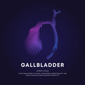 Human Gallbladder medical structure. Vector logo Gallbladder color silhouette on a dark background. EPS 10