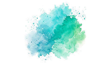 Abstract colorful watercolor wash splash paint texture blue green isolated on transparent background © novik-png