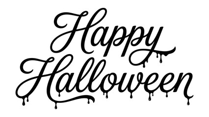 Happy Halloween dripping calligraphy text vector graphic for spooky holiday greeting card and party invitation design © Sahabat