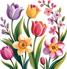 Obraz premium seamless pattern with tulips