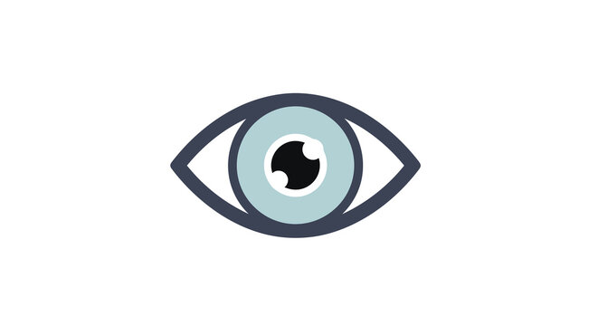 Human Eye Icon Flat Design With White Background