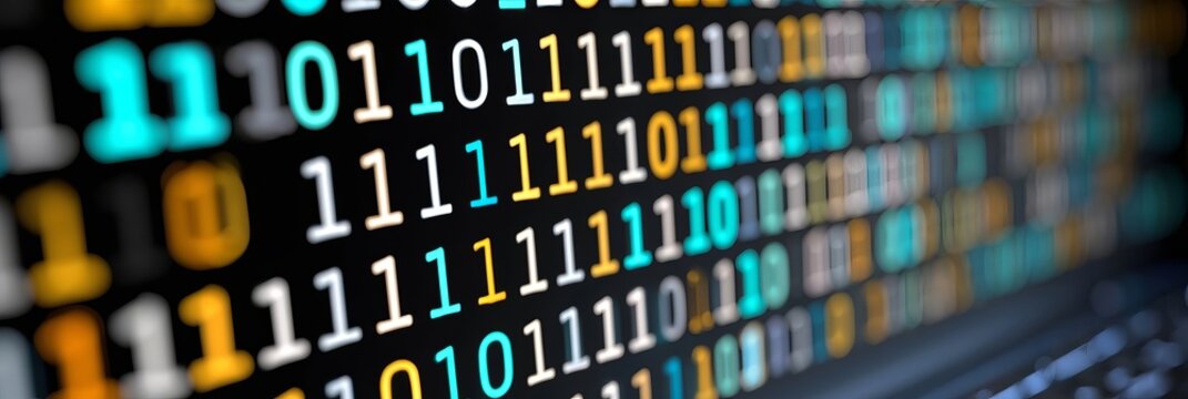 Futuristic Digital Landscape with Data Streams, Code, and Quantum Computing Visualizations in Motion