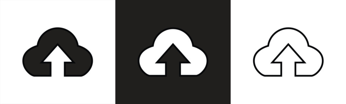 cloud icon, contains cloud upload and download symbols, vector illustration