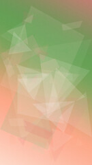 Fototapeta premium Green and peach pastel polygon abstract background with translucent triangles and gentle sunlit haze, providing a vibrant yet calm mood for banners and covers.
