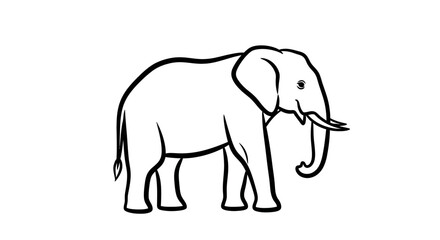 Fototapeta premium Elephant standing alone in profile view.