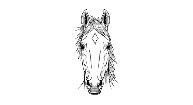 Detailed drawing of a horse head.