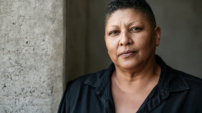 Middle Manager Burnout Aged South African Larger Body Woman Strained