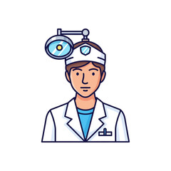 Fototapeta premium Doctor ENT Headlight Medical Professional Illustration
