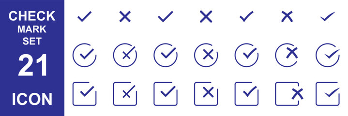 Set of approved check sign, icons of approval check ,set of tick mark icon, set of ticks icon, set of tick, quality sign, quality check, quality check © Hike Studio 6