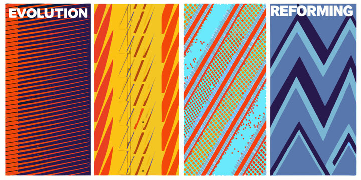 Diagonal striped patterns collection vibrant vector illustrations with bold color schemes