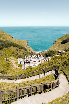 Historic Coastal Military Fort and Ocean View at Bitou Cape, New Taipei City, Taiwan
