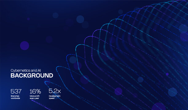 Background abstract artificial with ai light digital for futuristic speed prompt. Data network banner with blue cyber design for graphic algorithm business. Communication computer background