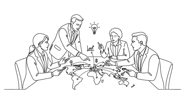 Business team brainstorming and planning strategy.