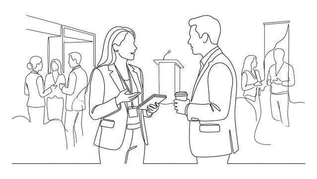 Business people networking and discussing.