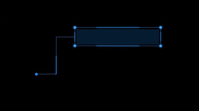 Futuristic Blue Digital Callout Element for Video Title and Information Labels