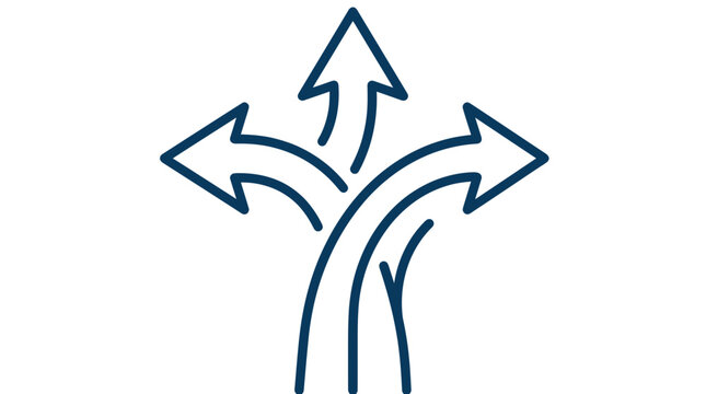 Multiple Arrows Branching Out, Decision Making, Choice, Direction, Strategy