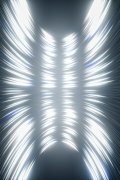 Abstract futuristic 3d background with glowing silver light