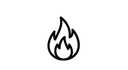 Flame Silhouette On White Background A Simple Linear Illustration © MDTAHIDURRAHMAN