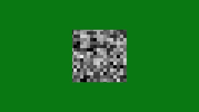 Pixelated Censored Mosaic Block for Privacy, Mosaic Blur Censored Pixel Animation with Black and White Square Shifting Pattern on Transparent Green Screen Background, Privacy Masking. 4k