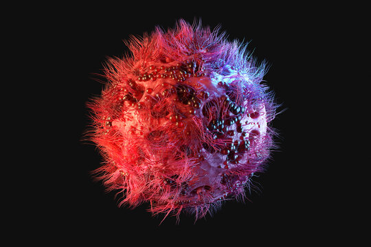 Three dimensional render of HIV virus