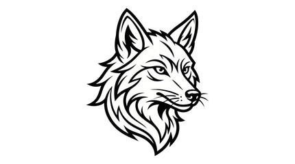 Obraz premium Stylized Wolf Head Illustration - Fierce, Majestic Animal Portrait