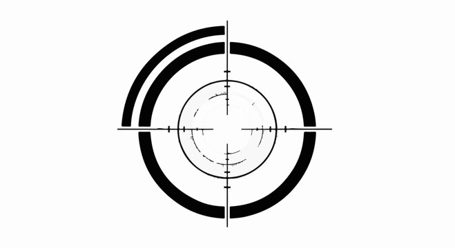 Precision aiming reticle on white background, representing focus and accuracy.