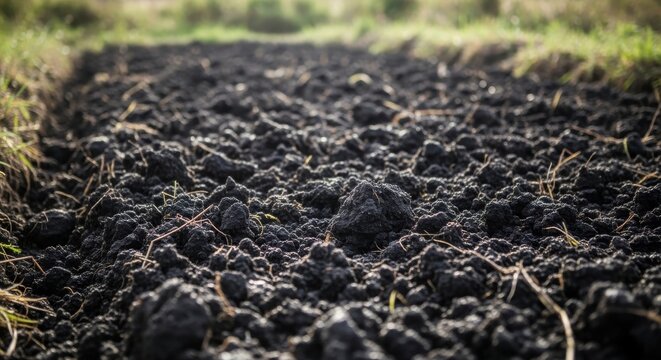 Dark Fertile Soil Freshly Tilled