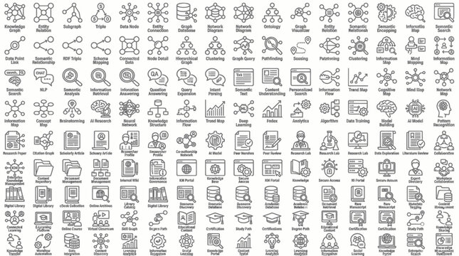 Collection of knowledge graph and ai related icons