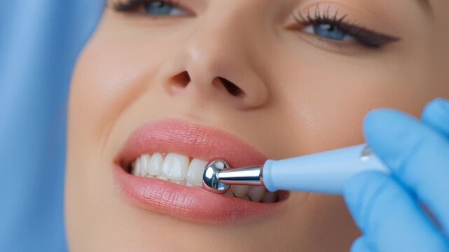 Plaque of the patient, stone. Dentistry treatment of dental plaque, professional oral hygiene. The concept of harm to smoking and cleaning teeth