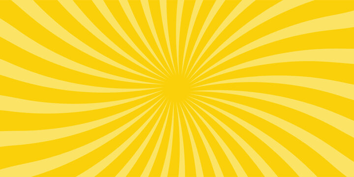 Yellow abstract background with light of sunburst. yellow starburst with halftone. sun ray retro background with flash