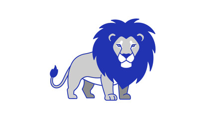 Stylized blue mane lion mascot © fajri