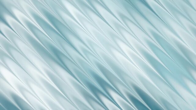 Abstract background with diagonal flowing waves of light blue and silver silk fabric texture
