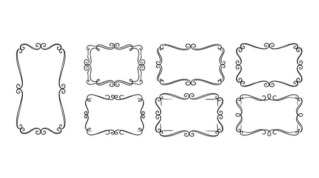 Elegant Vintage Ornamental Decorative Frame and Border Vector Set