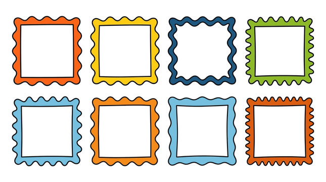 Vibrant Doodle Frames Collection for Creative Design Projects