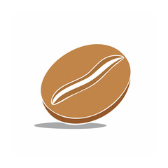 Obraz premium Flat design coffee bean icon with white background